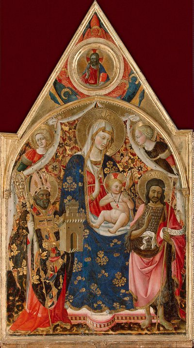 Madonna and Child, with a Bishop, St John the Baptist and Angels by Antonio da Firenze