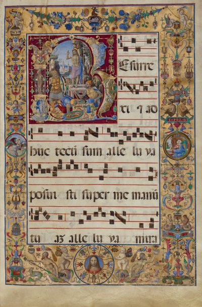 The Gradual. Initial R: The Resurrection, c.1500 by Antonio da Monza