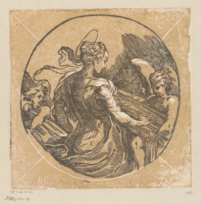 Saint Cecilia Playing Music by Antonio da Trento (possibly)