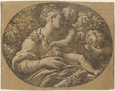 The Virgin with the Rose by Antonio da Trento after Parmigianino