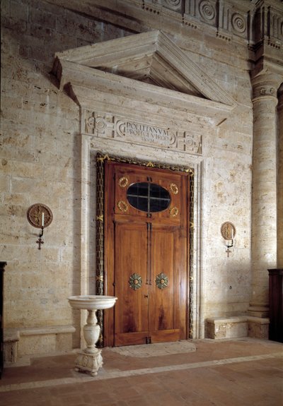Wooden Door, Interior View of Church of St Biagio by Antonio da the elder Sangallo