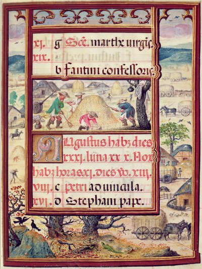 The month of August, miniatures from 