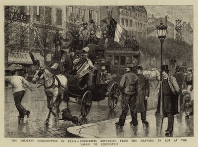 The Military Conscription in Paris, Conscripts Returning from the Drawing by Lot at the Palais de L