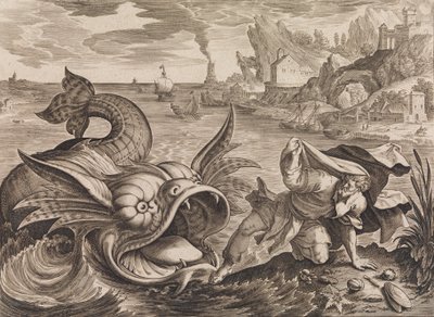 Jonah Cast on Shore by the Fish, ca. 1585 by Antonius Wierix
