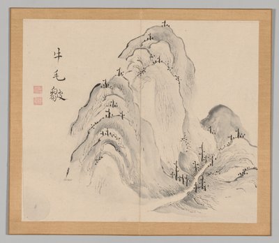 Double Album of Landscape Studies after Ikeno Taiga, Volume 1 Leaf 15 by Aoki Shukuya
