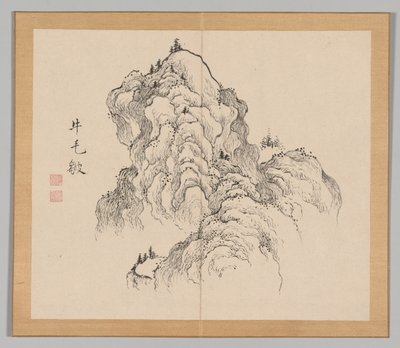 Double Album of Landscape Studies after Ikeno Taiga, Volume 1 leaf 16 by Aoki Shukuya