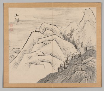 Double Album of Landscape Studies after Ikeno Taiga, Volume 1 leaf 29, 18th century by Aoki Shukuya