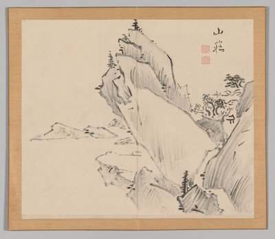 Double Album of Landscape Studies after Ikeno Taiga, Volume 1 leaf 30, 18th century by Aoki Shukuya