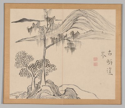 Double Album of Landscape Studies after Ikeno Taiga, Volume 1 leaf 36, 18th century by Aoki Shukuya