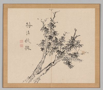 Double Album of Landscape Studies after Ikeno Taiga, Volume 1 leaf 3 by Aoki Shukuya