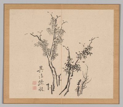 Double Album of Landscape Studies after Ikeno Taiga, Volume 1 leaf 5 by Aoki Shukuya