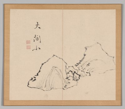 Double Album of Landscape Studies after Ikeno Taiga, Volume 1 leaf 6 by Aoki Shukuya