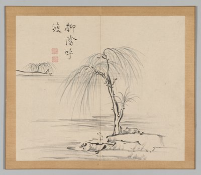 Double Album of Landscape Studies after Ikeno Taiga, Volume 2 leaf 18 by Aoki Shukuya