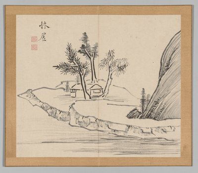 Double Album of Landscape Studies after Ikeno Taiga, Volume 2 Leaf 22 by Aoki Shukuya