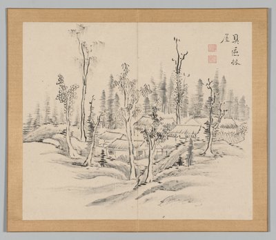 Double Album of Landscape Studies after Ikeno Taiga, Volume 2 leaf 23 by Aoki Shukuya