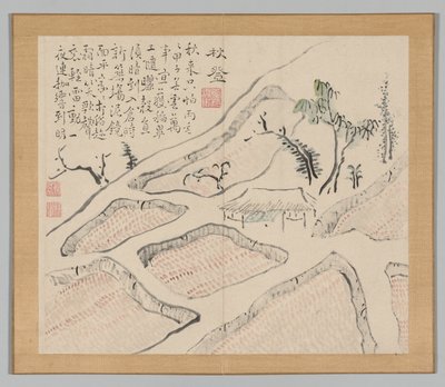 Double Album of Landscape Studies after Ikeno Taiga, Volume 2 Leaf 35 by Aoki Shukuya