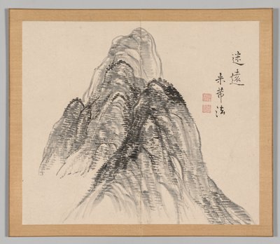 Double Album of Landscape Studies After Ikeno Taiga, Volume 2 Leaf 3 by Aoki Shukuya