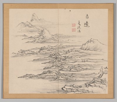 Double Album of Landscape Studies after Ikeno Taiga, Volume 2 leaf 5 by Aoki Shukuya