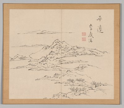 Double Album of Landscape Studies after Ikeno Taiga, Volume 2 Leaf 8 by Aoki Shukuya