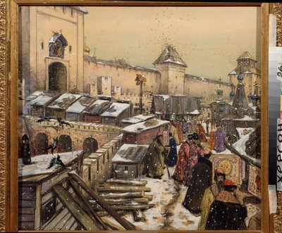 Moscow in the 17th Century, Bookshops on the Christ The Saviour Bridge by Apollinari Mikhailovich Vasnetsov