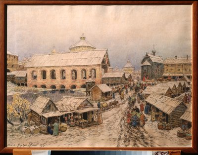Moscow 17th Century, the Resurrection Bridge by Apollinari Mikhailovich Vasnetsov
