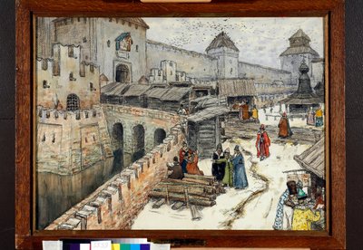 Moscow in the 17th century, booksellers on the Christ the Savior Bridge by Apollinari Mikhailovich Vasnetsov