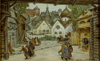 Stage design for the opera The Oprichnik by Pyotr Tchaikovsky, 1911 by Apollinari Mikhailovich Vasnetsov