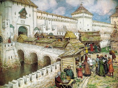 Bookshops on the Christ the Saviour Bridge, 1916 by Appolinari Mikhaylovich Vasnetsov