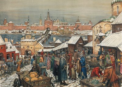 Novgorod Marketplace, end of 19th - early 20th century by Appolinari Mikhaylovich Vasnetsov