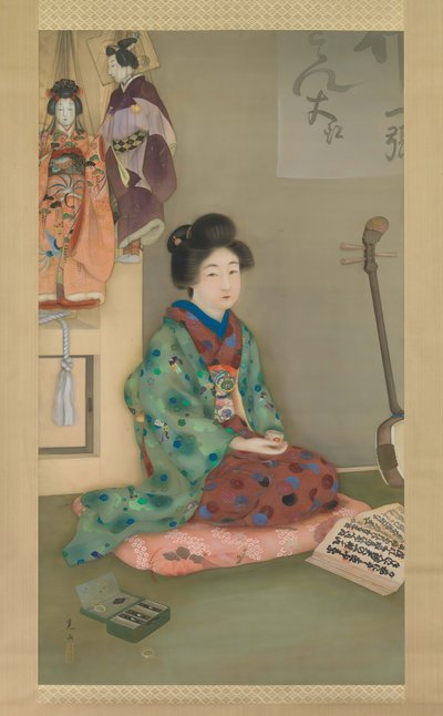 Female Chanter for Joruri Puppet Theater, ca. 1920 by Arai Kou