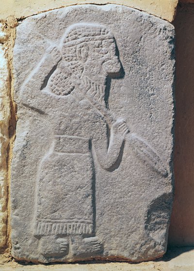Orthostat depicting a soldier from the Palace of Kapara, King of Guzama, Tell Halaf, Syria by Aramaean