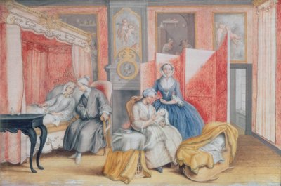 Joseph II at the Bedside of His Wife Isabella of Parma Following the Birth of Their Daughter Maria Theresa by Archduchess of Austria Maria Christine