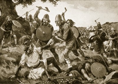 Defeat and death of King Oswald, illustration from 