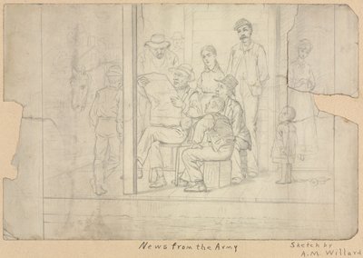 Sketch - News from the Army by Archibald Willard
