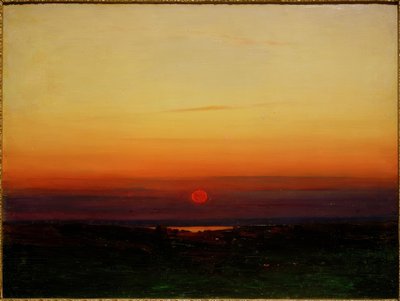 Sunset over the Steppe by a Lakeshore by Archip Iwanowitsch Kuindschi