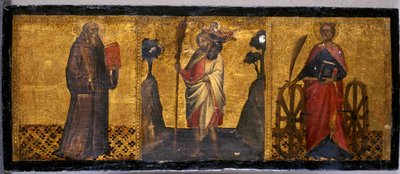 St. Benedict, St. Christopher and St. Catherine by Aretino Luca Spinello or Spinelli