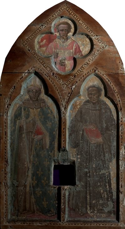 St Louis of Toulouse and St Anthony of Padua with St Stephen by Aretino Luca Spinello or Spinelli
