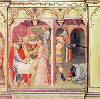 The Martyrdom of St. John the Baptist, Predella Panel from St. Nemesius and St. John the Baptist by Aretino Luca Spinello or Spinelli