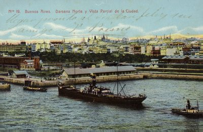 North Dock and Partial View of the City, Buenos Aires, Argentina by Argentinian Photographer