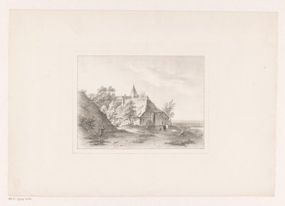 Village Edge with Woman Bleaching Laundry by Arie Ketting de Koningh (attributed to)