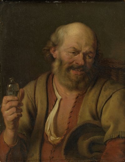 A Man with a Gin Bottle by Arie de Vois