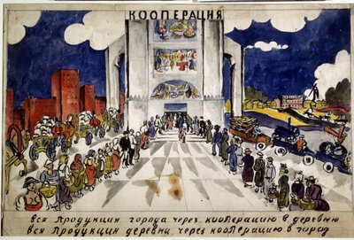 The Cooperation. Study for a Poster by Aristarkh Vasilievic Lentulov