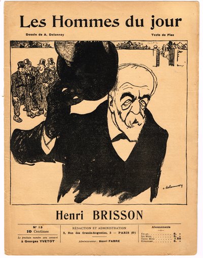 Cover of Les Hommes du jour, Satirical in B & W by Aristide Delannoy