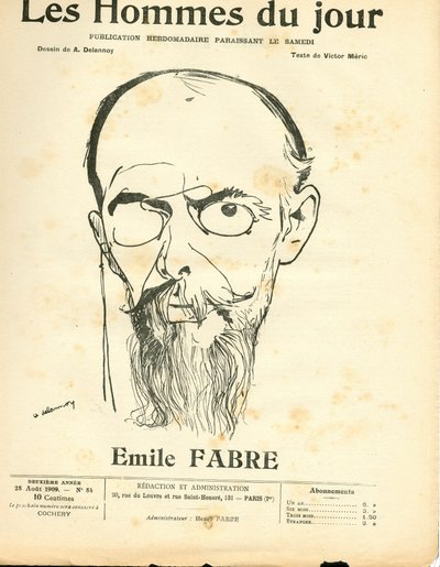 Cover of Les Hommes du jour, Satirical in B & W by Aristide Delannoy