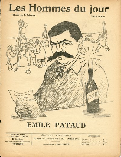 Cover of Les Hommes du jour, Satirical in B & W by Aristide Delannoy