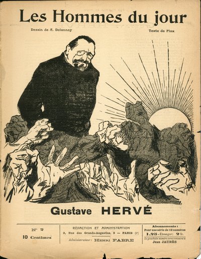 Cover of Les Hommes du jour, number 2, Satirical in B & W by Aristide Delannoy