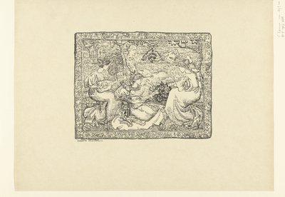 Tapestry with Four Women Making Music in a Landscape (series title: L