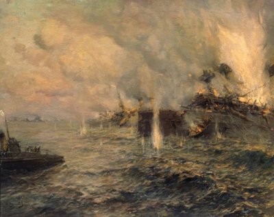The Battle of Tsushima on May 27, 1905 by Arkadi Afanassjewitsch Tschumakow