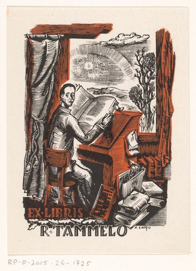 Ex Libris of R. Tammelo by Arkadio Laigo