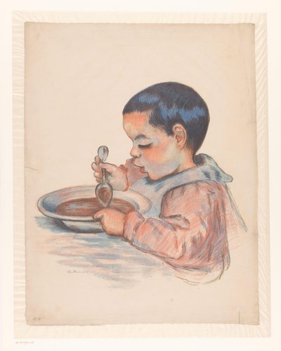 Child eating soup by Armand Guillaumin